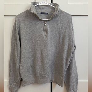 Grey brandy Melville waffle knit quarter zip jacket